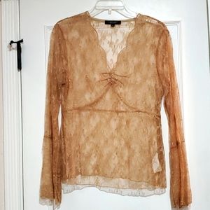 Karen Kane Gold Lace top